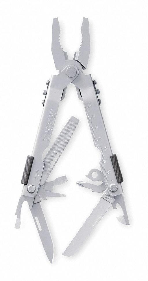 Gerber 07500 Multi-Tool Plier, 14 Tools, 14 Functions, 4 7/8 in Closed Lg, 6 3/8 in Open Lg