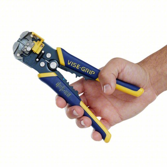 Irwin 2078300 Wire Stripper 24 AWG to 10 AWG, 8 in Overall Lg, Crimp/Cut, Deluxe Cushion Grip, 24 AWG to 10 AWG