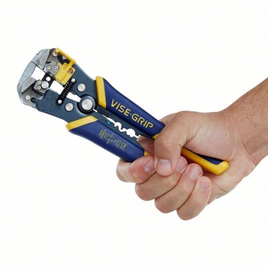 Irwin 2078300 Wire Stripper 24 AWG to 10 AWG, 8 in Overall Lg, Crimp/Cut, Deluxe Cushion Grip, 24 AWG to 10 AWG