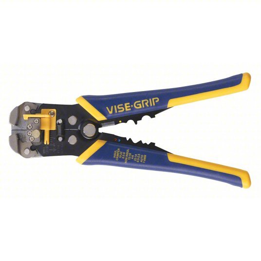 Irwin 2078300 Wire Stripper 24 AWG to 10 AWG, 8 in Overall Lg, Crimp/Cut, Deluxe Cushion Grip, 24 AWG to 10 AWG