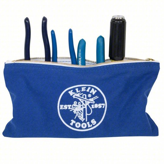 Klein 5140 Tool Bag Set Blue/Olive, 12 1/2 in Overall Wd, 3/4 in Overall Dp, 7 in Overall Ht