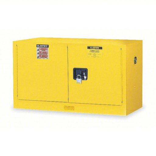 Justrite 891700 Flammables Safety Cabinet Countertop Stackable, 17 gal, 0 Drum Capacity, 43 in x 18 in x 24 in