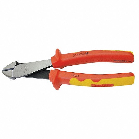 Redwood RW1YXJ4 High Leverage Diagonal Cutting Plier Insulated, Flush, Oval, 7/8 in Jaw Lg, 1 1/8 in Jaw Wd