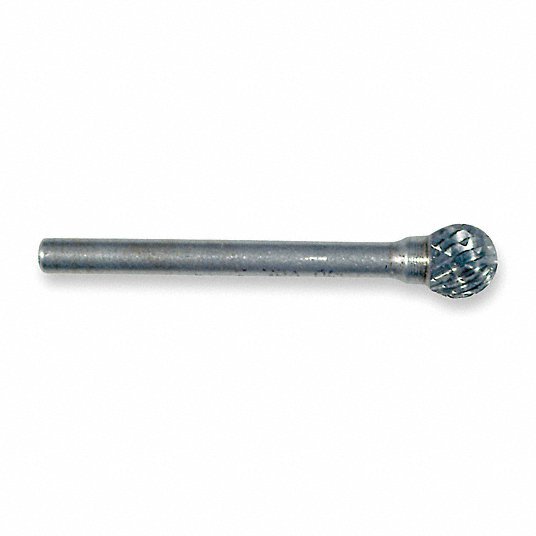 Widia M41334 Carbide Bur Ball, SD-3, Double Cut, 3/8" Head, 1/4" Shank