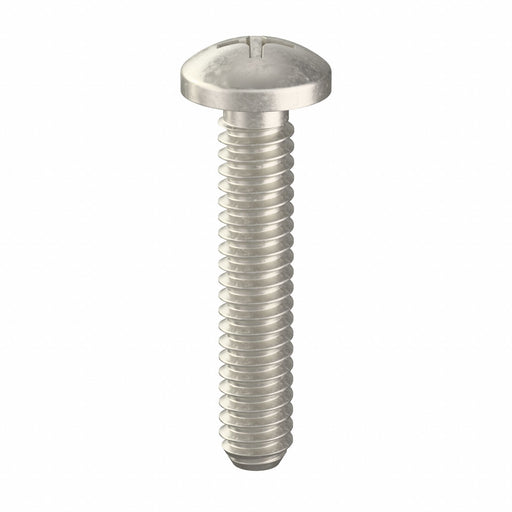 Approved Vendor U51122.019.0100 Machine Screw, #10-24 Thread Size, 1 in Lg, 18-8, Stainless Steel, Plain, Pan, Phillips, 100 PK