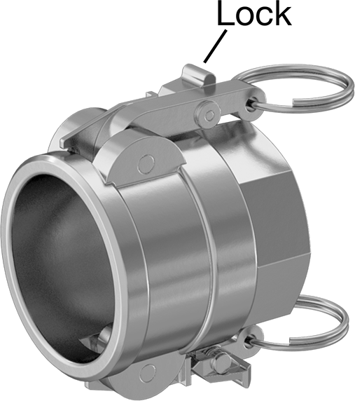 McMaster 2005T54 Aluminum Cam-and-Groove Hose Coupling with Stainless Steel Levers, Straight Socket, Locking, 2 Coupling Size x 2 NPT Female