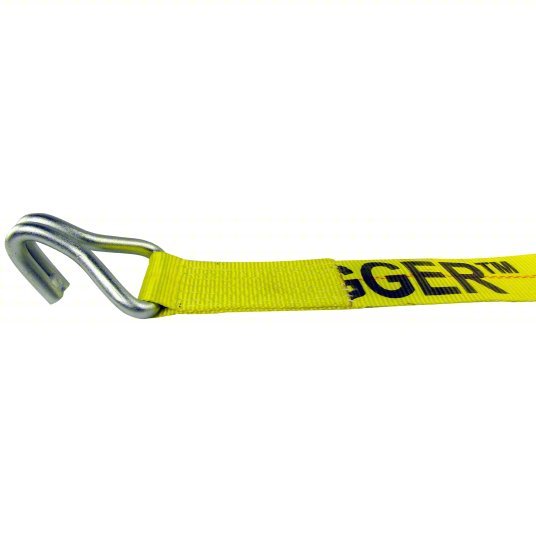 Lift-All 26436 Tie Down Strap Ratchet, Wire-Hook, Gen Purpose, 4 in Wd, 5,000 lb WLL, Yellow, 27 ft Lg