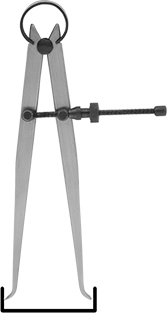 McMaster 2060A6 Fine-Adjust Layout Caliper, Inside, 10" Long Leg