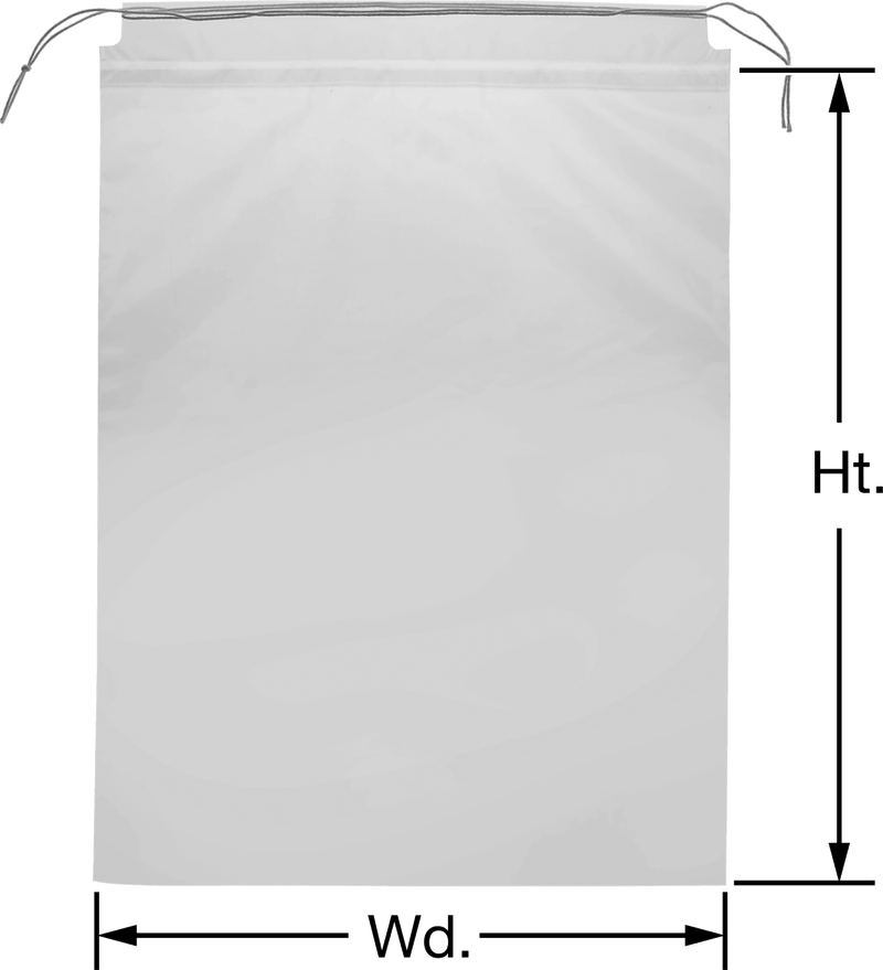 McMaster 20705T7 Polyethylene Drawstring Bags, 10" Wide, 14" High, Pack of 50