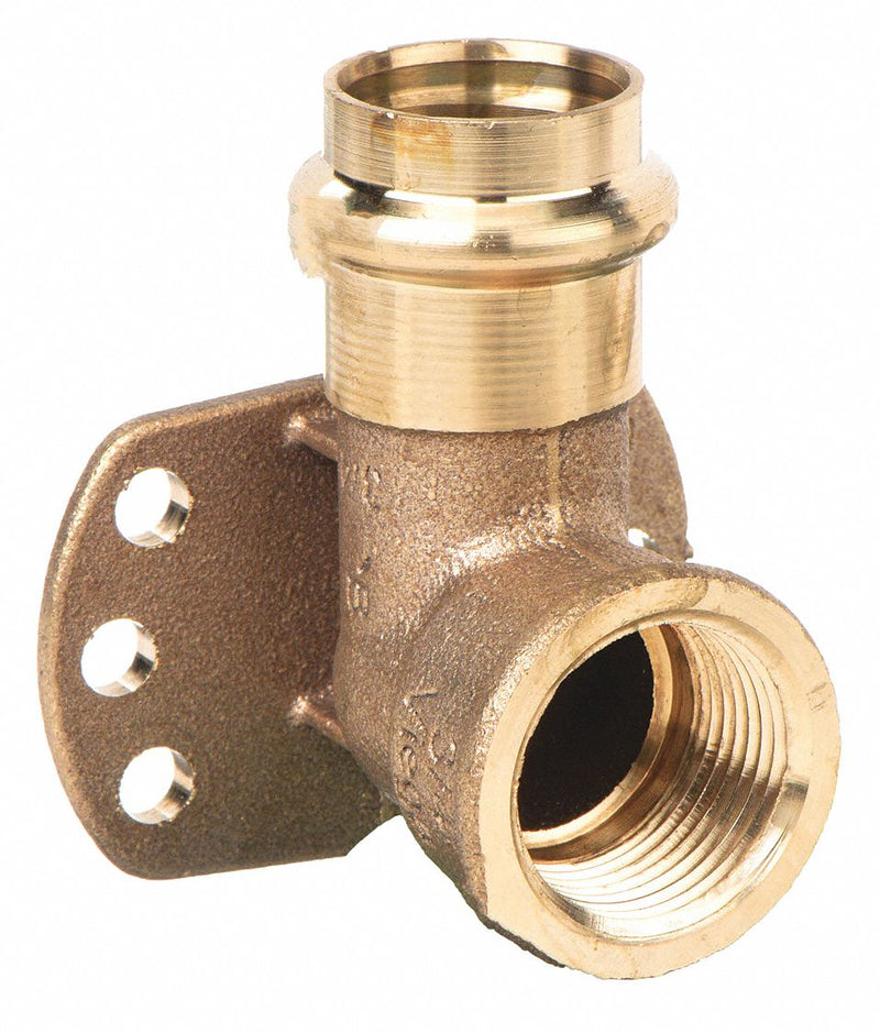 Viega Propress 79195 Crimp Elbow Fitting, 90° Drop Ear Elbow, 3/4 in CTS x 3/4 in Pipe, Press-fit x FNPT, Bronze