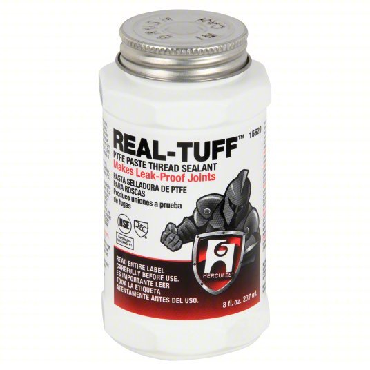 Hercules 15620 Pipe Thread Sealant Real Tuff, 9.6 fl oz, Brush-Top Can, White