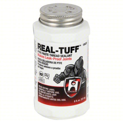 Hercules 15620 Pipe Thread Sealant Real Tuff, 9.6 fl oz, Brush-Top Can, White