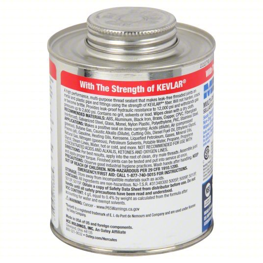 Hercules 15808 Pipe Thread Sealant Megaloc, 19.2 fl oz, Brush-Top Can, Blue, No-Drip