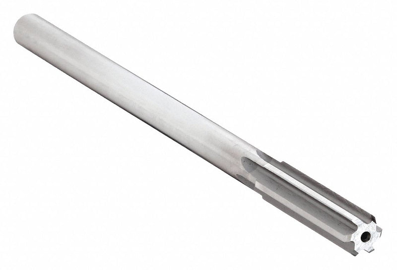 Yankee 433-0.4050 Chucking Reamer, 0.405 in (25/64 in) Dia, 6-Flute Straight, HSS Bright Uncoated, 7 in OAL, 5/16 in Straight Shank, Through Hole, RH
