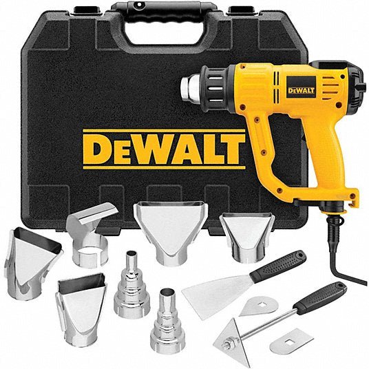 Dewalt D26960K Heat Gun Kit, Electric Powered, 120V AC, Variable Temp. Setting, 1,550 W Watt, Pistol Handle