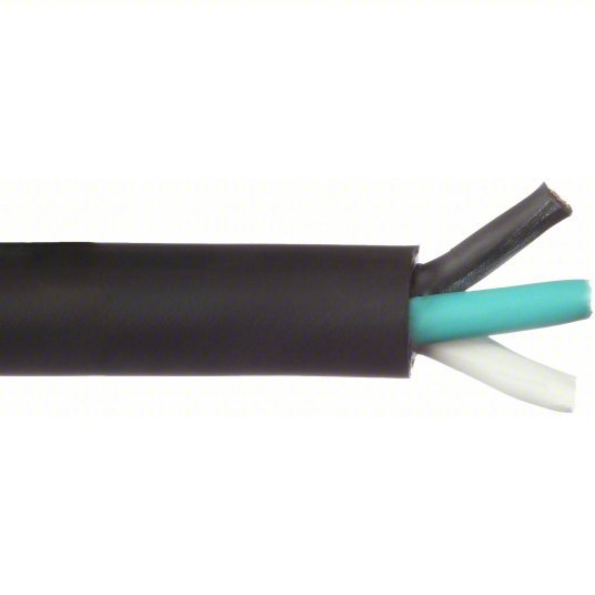 Redwood E3662 Portable Cord 3 Conductors, 10 AWG Wire Size, Rubber, Black, 50 ft Lg, 600 V Volt