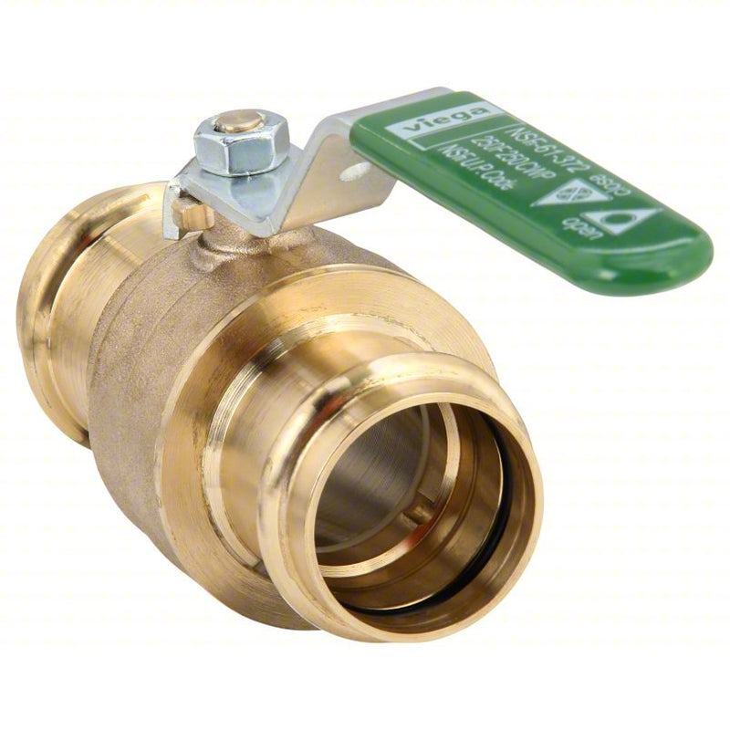 Viega 79935 Ball Valve 1 1/4 in Pipe, Full, 200 psi CWP, 0° to 250°F, Locking Lever Handle, PTFE