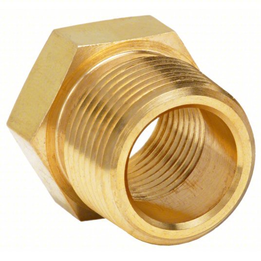 Parker 12-8 RB-B Reducing Bushing Brass, 3/4 in x 1/2 in Fitting Pipe Size, Male NPT x Female NPT