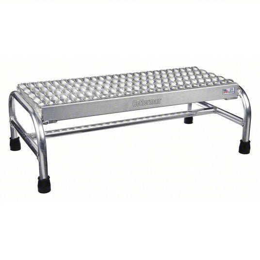 Cotterman 1801N3232A3E12B1C50P6 1 Step, Aluminum Step Stand, 500 lb. Load Capacity, Gray