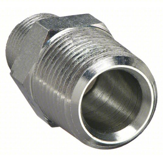Parker 2-2 MHN-S Hex Nipple Carbon Steel, 1/8 in x 1/8 in Fitting Pipe Size, Male NPT x Male NPT, 1 1/16 in Lg