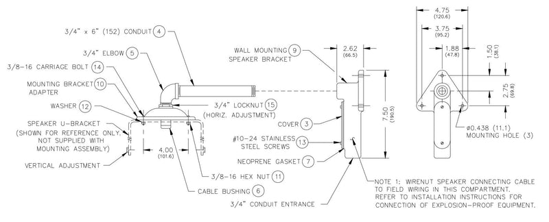 Gai-Tronics 411A Speaker Mounting Assembly