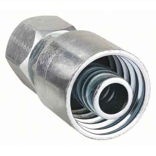 Parker 10643-6-6 Hydraulic Crimp Fitting Steel x Steel, Straight, -6 For Hose Dash Size, Female x Genderless