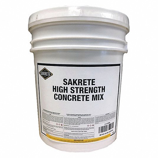 Sakrete 120021 Concrete Mix High Strength, 50 lb Container Size, Pail, 28 day Full Cure Time