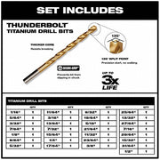 Milwaukee 48-89-0012 Jobber Length Drill Set 1/2 in Smallest Drill Bit Size, 1/16 in Largest Drill Bit Size - Redwood.KV21R665
