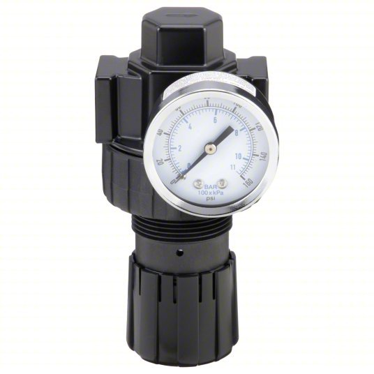 Parker 06R218AC Compressed Air Regulator Zinc, 3/8 in NPT, 60 cfm, 2 psi to 125 psi, 125 psi Max Op Pressure