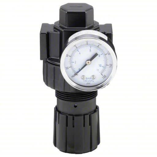 Parker 06R218AC Compressed Air Regulator Zinc, 3/8 in NPT, 60 cfm, 2 psi to 125 psi, 125 psi Max Op Pressure