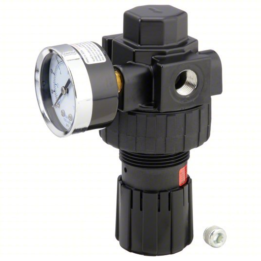 Parker 06R218AC Compressed Air Regulator Zinc, 3/8 in NPT, 60 cfm, 2 psi to 125 psi, 125 psi Max Op Pressure
