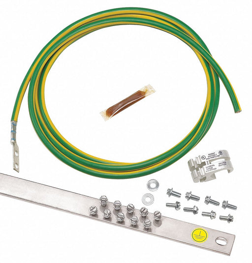 Panduit RGRKCBNJY Grounding Strip System, Copper, (20) #12-24 Grounding Bar Holes and Size, 96 in 6 AWG