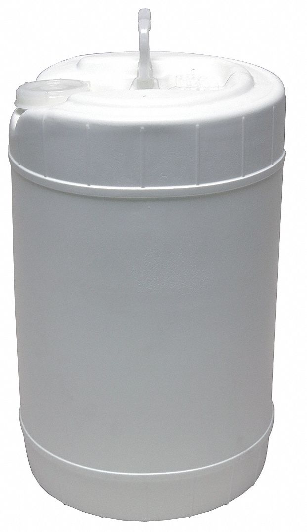 Approved Vendor GTH6R-SC-W 6 gal Screw Top Storage Pail, Plastic, White, Round