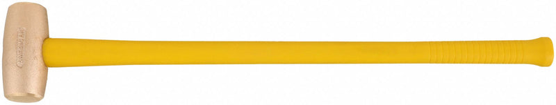 American Hammer AM8BRFG Soft-Face Sledge Hammer, Brass, Fiberglass Handle, 8 lb Head Wt, 3 in Dia, 32 in Overall Lg, Brass