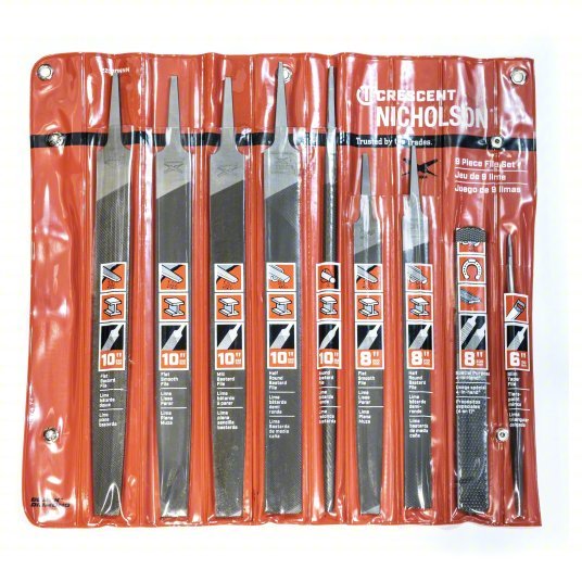 Nicholson 22030NNN Maintenance File Set 9 Pieces, Pouch