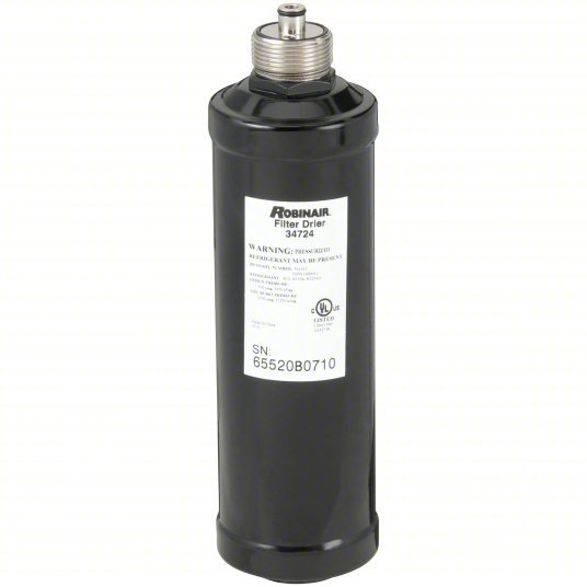 Robinair 34724 Recycling Filter-Driers Automotive, 1 Pieces, 12 in × 3 13/16 in × 3 13/16 in