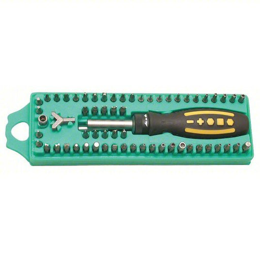 Eclipse 800-081 Multi-Bit Screwdriver 60 Tips, 9 1/2 in Overall Lg, Magnetic, Ergonomic Grip, Single End