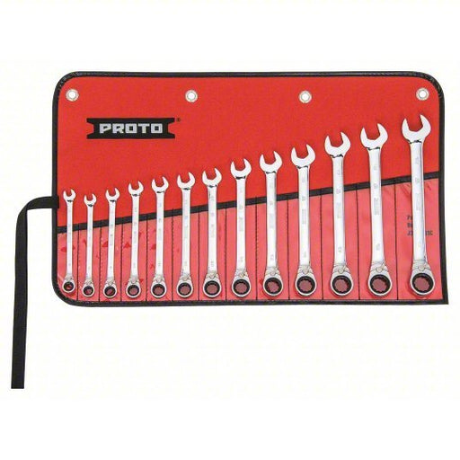 Proto JSCVMT-13S Combination Wrench Set Alloy Steel, Chrome, 13 Tools, 6 mm to 19 mm Range of Head Sizes