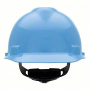 MSA 495853 Hard Hat Blue, No Graphics, Ratchet (4-Point), Polyethylene, Side-Slots