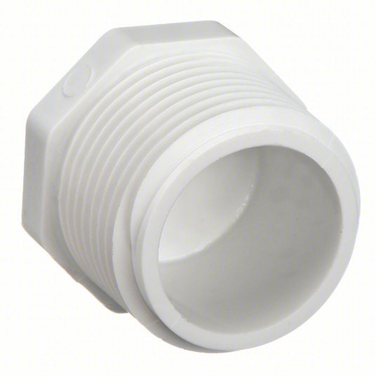 Redwood 450010 Hex Head Plug 1 in Fitting Pipe Size, Schedule 40, Male NPT, 450 psi, White