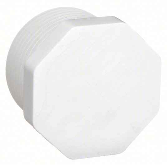 Redwood 450010 Hex Head Plug 1 in Fitting Pipe Size, Schedule 40, Male NPT, 450 psi, White