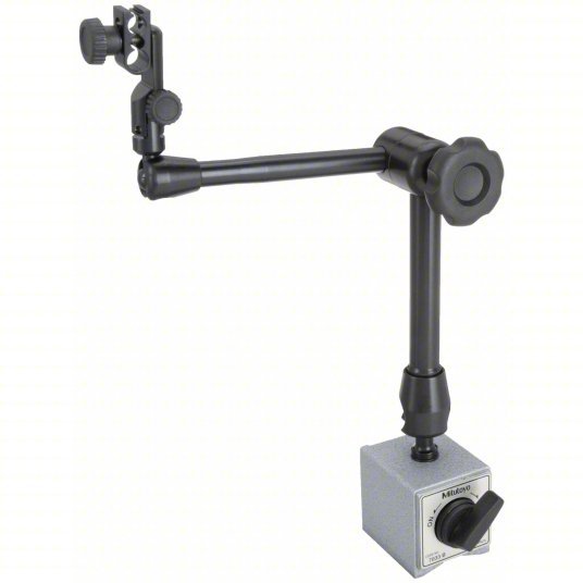 Mitutoyo 7033-10 Magnetic-Base Indicator Holder, Articulating Arm, 600 N Holding Power, 64 mm