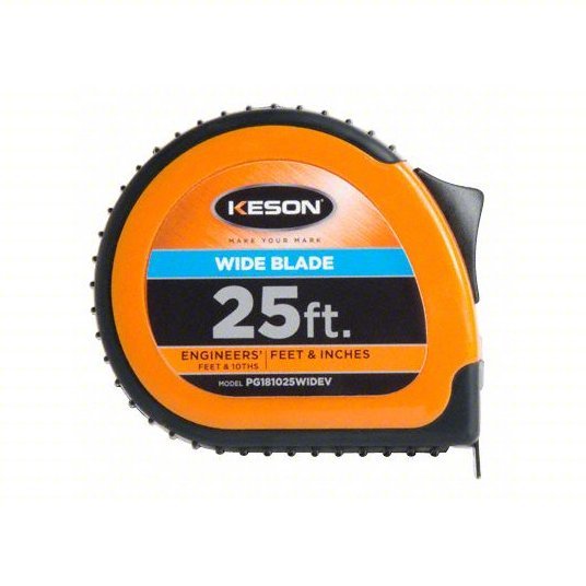 Keson PG181025WIDEV 25 ft Engineer's Tape Measure, 1 3/16 in Blade