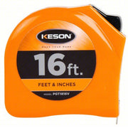 Keson PGT1816V Tape Measure Inch, Nonmagnetic Single Hook Tip, Plastic, 16 ft, 8 ft Standout Lg, Std Blade