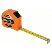 Keson PGT18M10V Tape Measure Inch/Metric, Nonmagnetic Single Hook Tip, Plastic, 10 ft / 3 m, 5 ft Standout Lg
