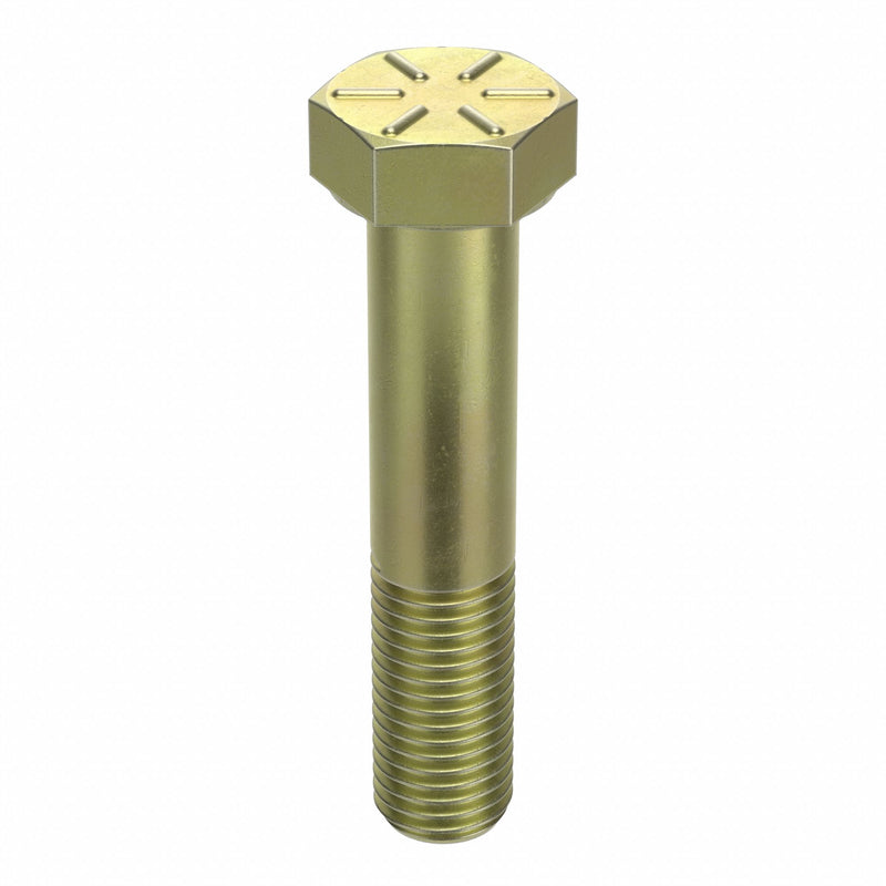 Approved Vendor N04104.087.0400 Hex Head Cap Screw, Steel, Grade 8, Zinc Yellow, 7/8"-9, Coarse, 4 in lg, Made in USA*, Inch, 5 PK