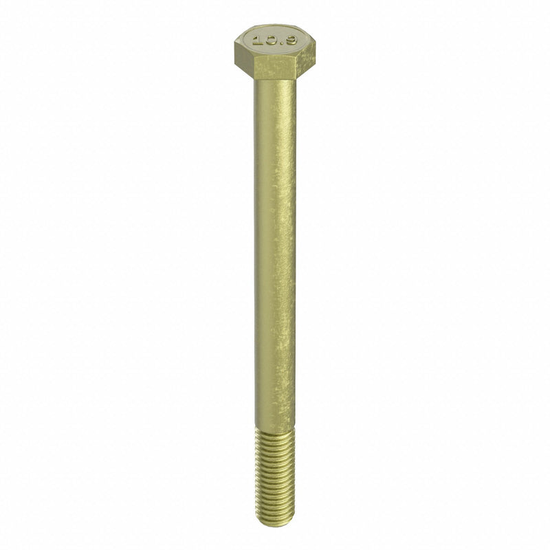Approved Vendor M04104.100.0100 Hex Head Cap Screw, Steel, Class 10.9, Zinc Yellow, M10x1.50, Coarse, 100 mm lg, Metric, 50 PK