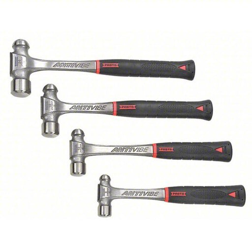 Proto J1304AVPS Ball Pein Hammer Set Steel, Steel, 8 oz,12 oz,16 oz,24 oz Head Wt, Textured Grip
