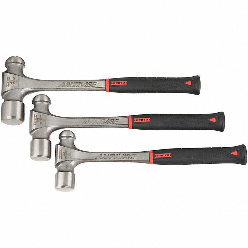 Proto J1303AVPS 3-piece Ball Peen Hammer Set, 32-48 oz., Steel Handle