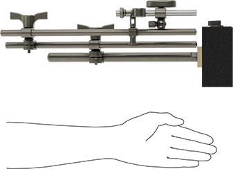 McMaster 2310A104 Rigid-Arm Magnetic-Base Indicator Holder Lug and Stem Mount, with Two 15" Long Fine-Adjustment Arms